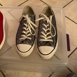 Women's Glitter Lace-Up Sneakers